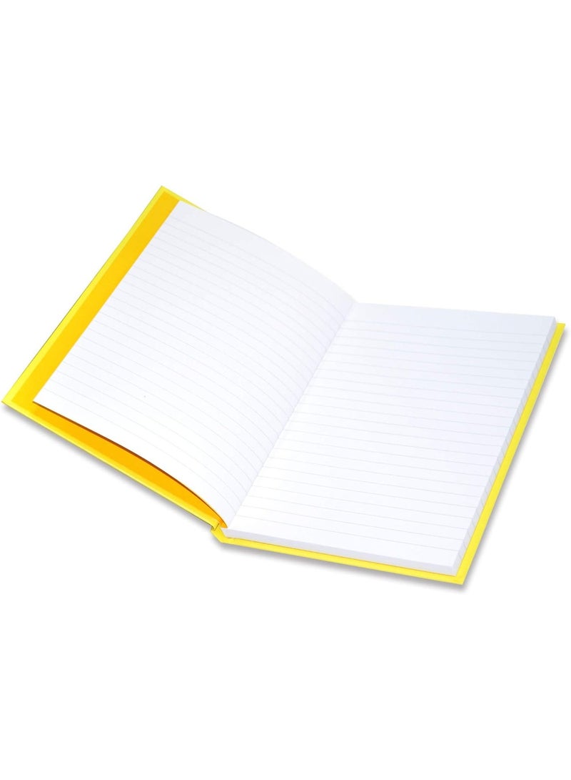 FIS Neon Hard Cover Notebook, A5 Size(14.8x21cm), Single Line Ruling, 100 Sheets, Color Lemon, Pack of 5 Pieces - FSNBA5N210 - Image 2